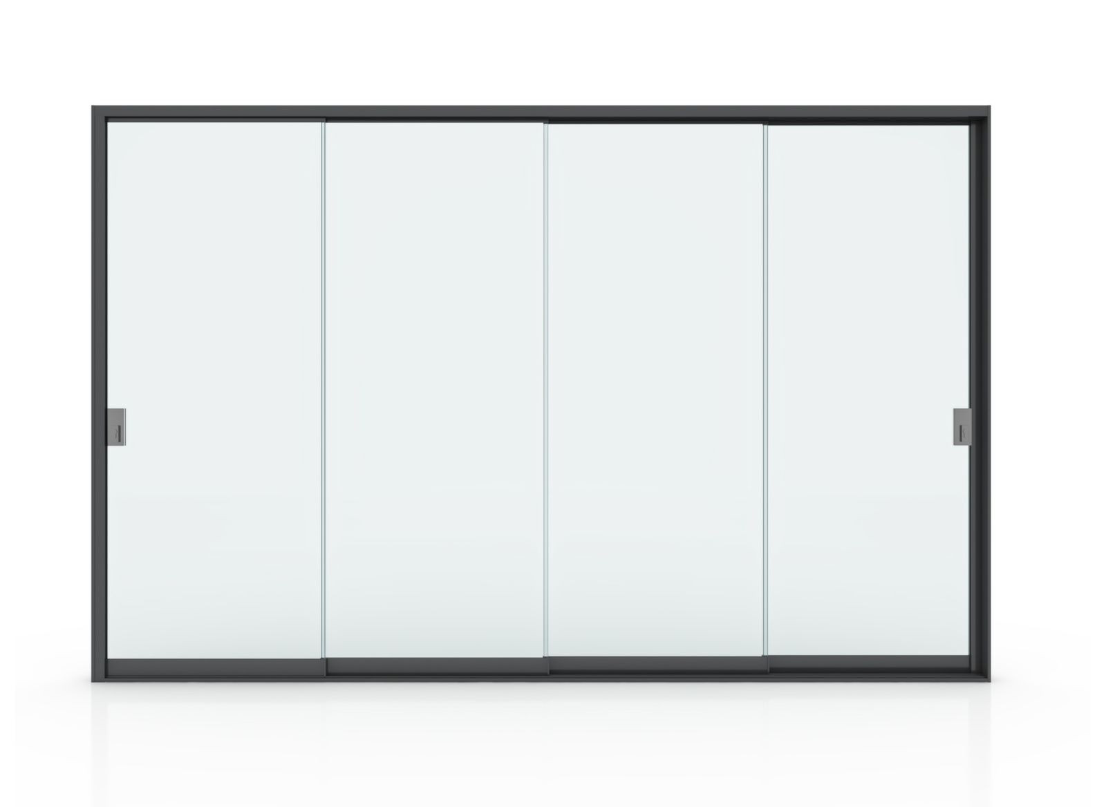 Cloison Vitrée 4M pour Pergola Adossée - Verre Trempé - Aluminium Graphite