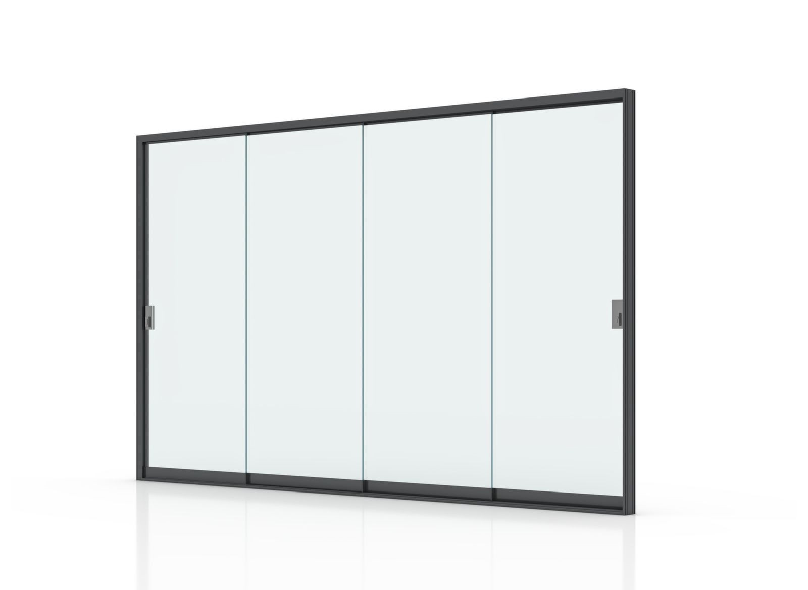 Cloison Vitrée 4M pour Pergola Autoportée - Verre Trempé - Aluminium Graphite