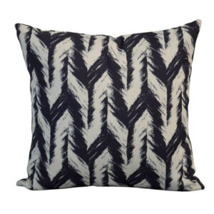 Coussin déhoussable exterieur décor Motif Graphique chevron noir 45 x 45 cm
