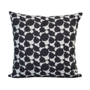 Coussin déhoussable exterieur décor Motif Graphique rond noir 45 x 45 cm