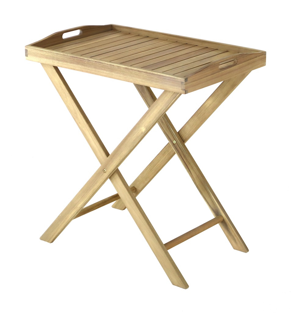Desserte pliante - TEA - Acacia FSC 100% - Plateau amovible