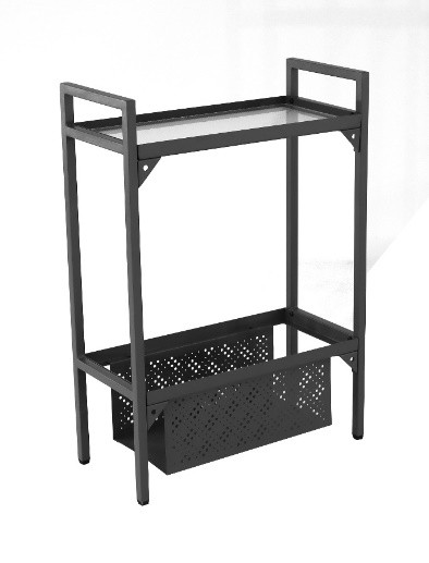 Etagère Balcon en acier à 1 niveau - 102 x 24 x 75 cm - graphite