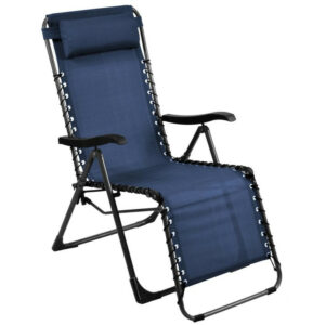 Fauteuil de jardin relax pliant Neo - graphite/bleu 88 x 112 x 64 cm