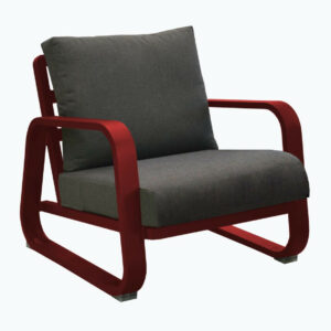 Fauteuil détente Antonino sofa en aluminium/coussins - rouge/gris