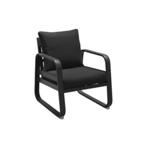 Fauteuil détente de jardin Tonio graphite/gris - Aluminium - coussins déhoussables