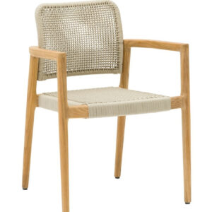 Fauteuil - ECRINS - Aluminium / Teck - Rope ronde - Teck
