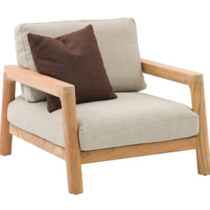Fauteuil lounge - ECRINS - Aluminium / Teck - Rope ronde - Teck