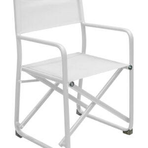 Fauteuil metteur en scène pliant - SCENARIO - Aluminium époxy blanc - Toile TPEP blanc