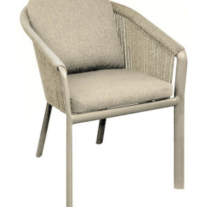 Fauteuil repas - BELLADONE - Crème naturel - Aluminium époxy et rope