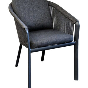 Fauteuil repas - BELLADONE - Graphite gris - Aluminium époxy et rope