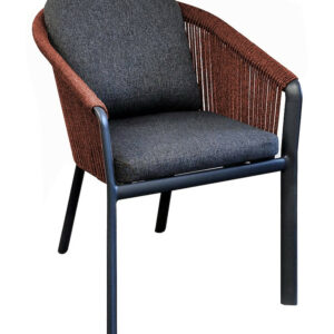 Fauteuil repas - BELLADONE - Graphite rouge - Aluminium époxy et rope