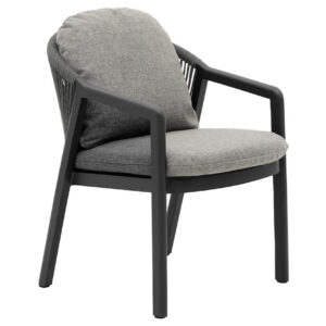 Fauteuil repas - COPENHAGEN - Graphite - Aluminium époxy et rope