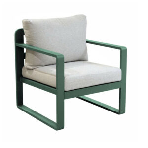Fauteuil sofa - MOJITO II - Aluminium époxy - Amande/Gris