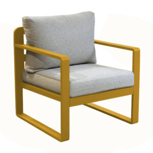 Fauteuil sofa - MOJITO II - Aluminium époxy - Miel/Gris