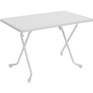 Guéridon pliant - COLA - Acier époxy blanc - Plateau mélamine hydro bois - 110 x 70 cm