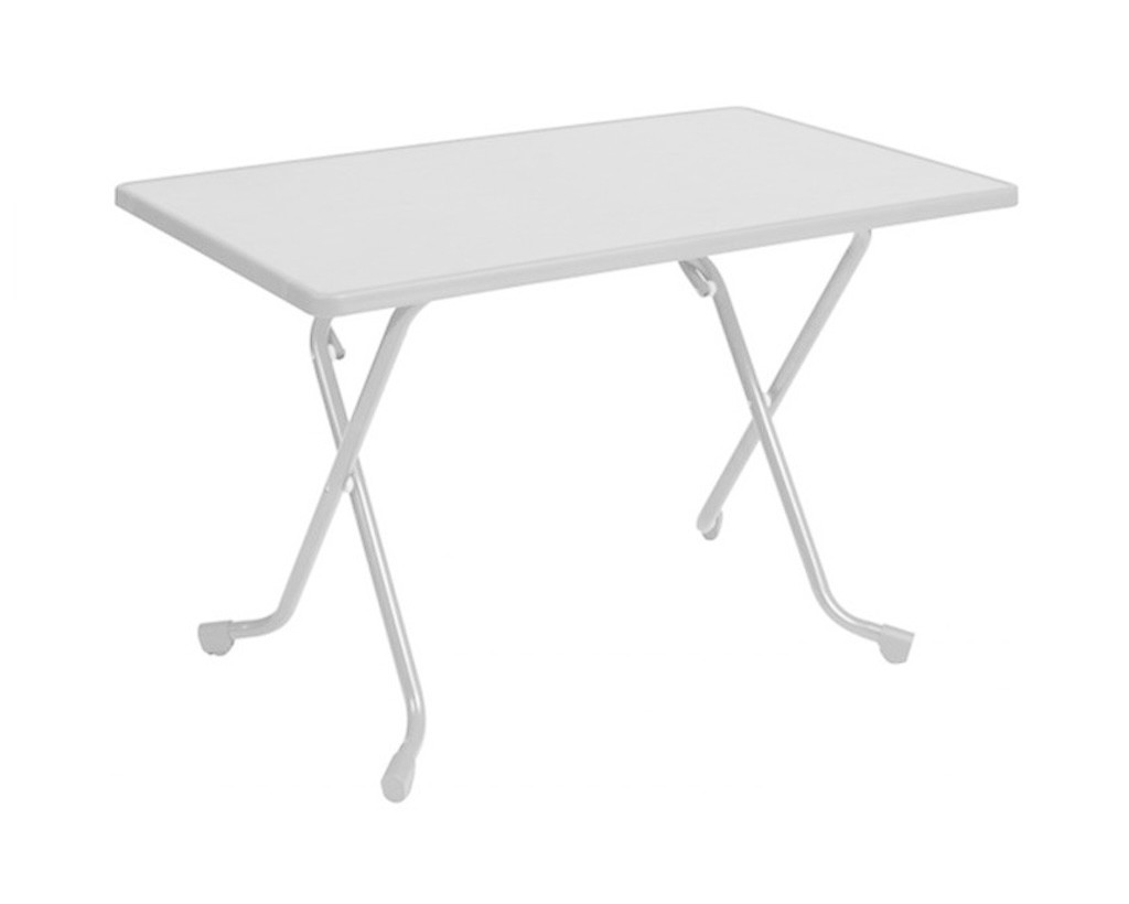 Guéridon pliant - COLA - Acier époxy blanc - Plateau mélamine hydro bois - 110 x 70 cm