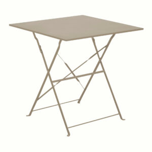Guéridon pliant en acier - CUBA 70x70 - Plateau carré - Hauteur 71 cm - Coloris crème