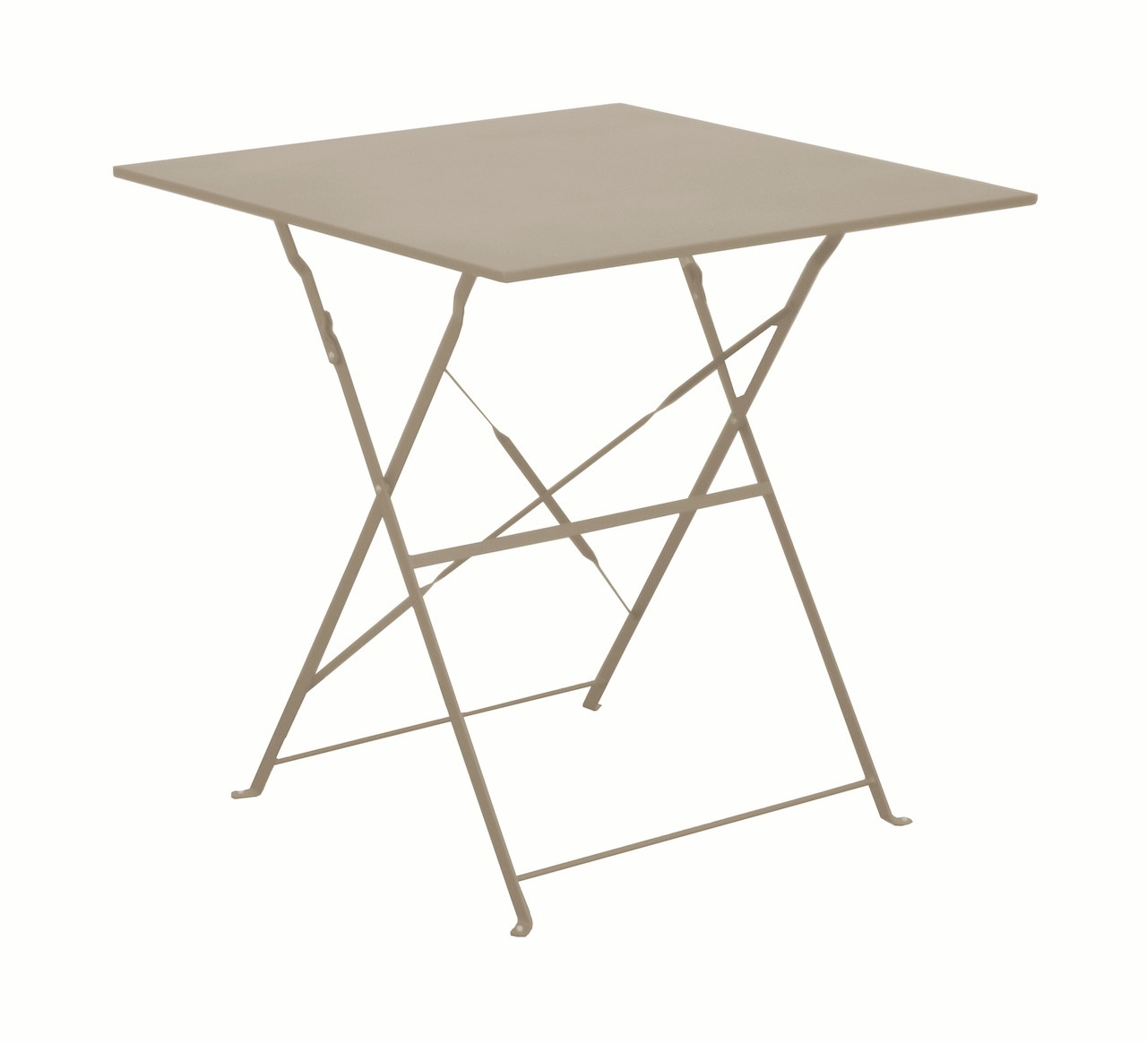 Guéridon pliant en acier - CUBA 70x70 - Plateau carré - Hauteur 71 cm - Coloris crème