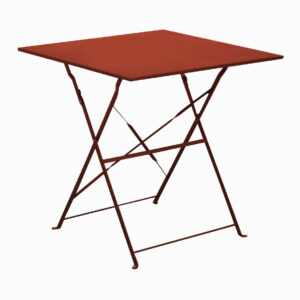 Guéridon pliant en acier - CUBA 70x70 - Plateau carré - Hauteur 71 cm - Coloris terra