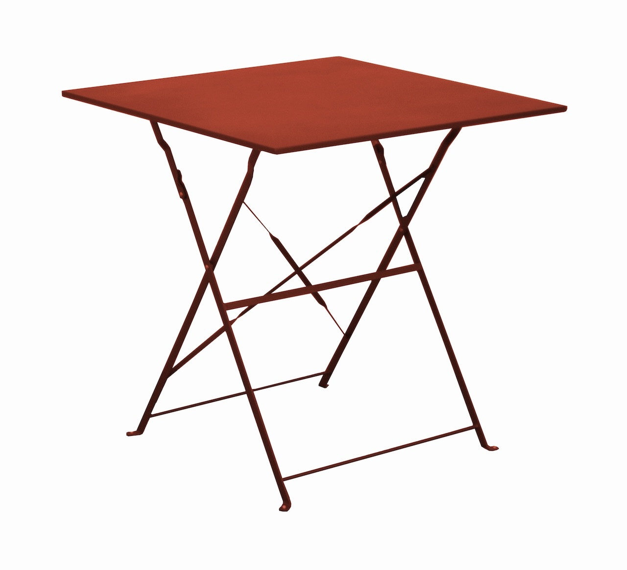 Guéridon pliant en acier - CUBA 70x70 - Plateau carré - Hauteur 71 cm - Coloris terra