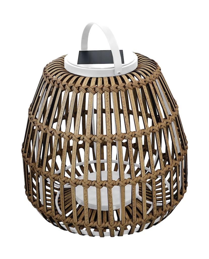 Lampe à poser - NONA - Ø50 x H43 cm - Naturel - Aluminium époxy / Wicker