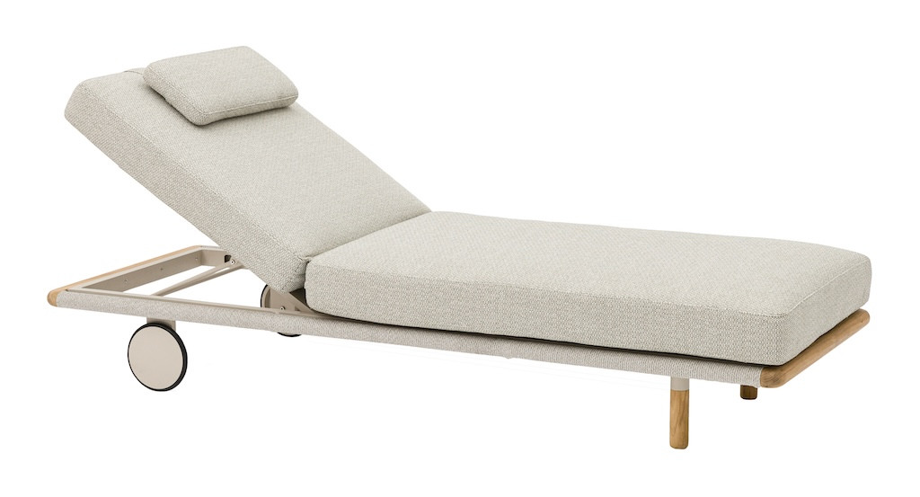 Lit bain de soleil - EVEN - Aluminium / Teck FSC / Rope W.Mocha - Naturel