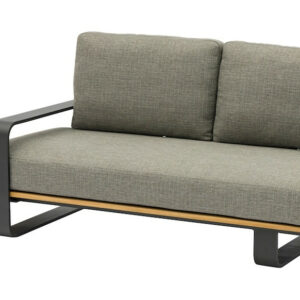 Méridienne DOX réversible droite ou gauche - 190 x 82 x 83 cm - Aluminium époxy et teck FSC - Graphite