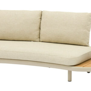 Méridienne ronde NUAGE - Aluminium époxy et teck FSC - Crème - 174 x 116 x 85 cm