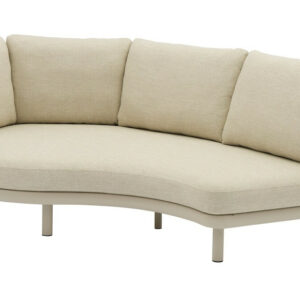 Méridienne ronde NUAGE - Aluminium époxy et teck FSC - Crème - 188 x 155 x 85 cm