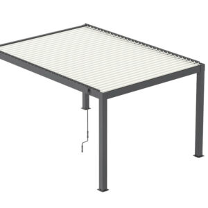 Pergola Mira 3x4 Alu et Lames - Graphite et Blanc