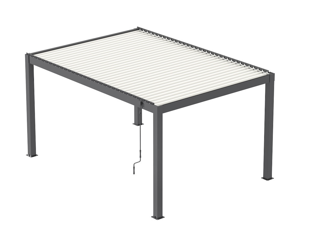 Pergola Mira 3x4 Alu et Lames - Graphite et Blanc
