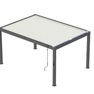 Pergola Mira 3x4 Solar Alu/Lames - Graphite/Blanc