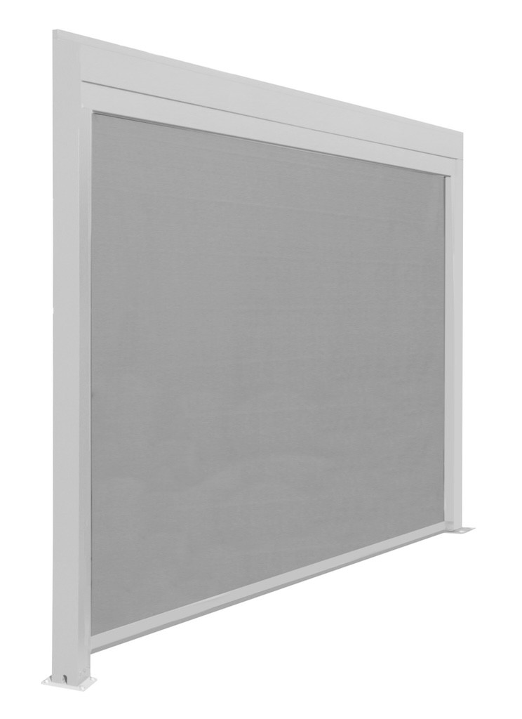 Rideau BioClim 3M pour Pergola Adossée - Aluminium époxy blanc - TPEP perle