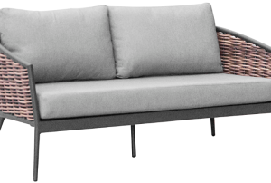 Set 3 pièces Muse en aluminium/wicker avec coussins - graphite