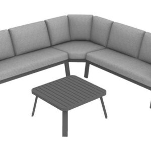 Set angle Grasse III en aluminium avec coussins - grey/gris