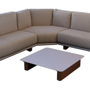 Set angle SIROCO - 2 méridiennes + 1 angle + 1 table basse - Crème Chine Beige