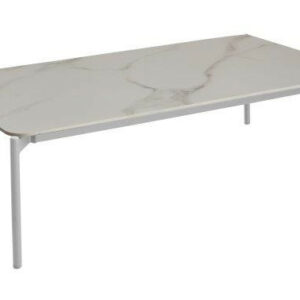 Table basse de jardin Ambiance en aluminium/céramique - blanc
