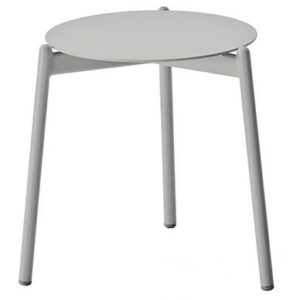 Table basse de jardin ronde Ambiance coffee en aluminium - blanc