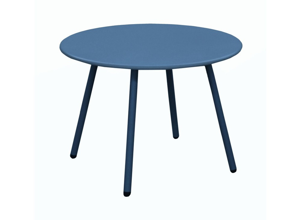 Table basse de jardin ronde en acier Rio - bleu Ø 50 cm