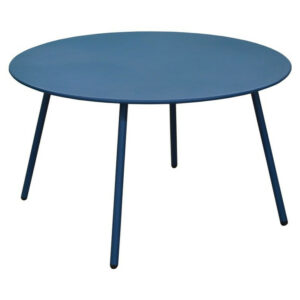 Table basse de jardin ronde en acier Rio - bleu Ø 70 cm