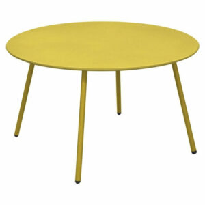 Table basse de jardin ronde en acier Rio - moutarde Ø 70 cm
