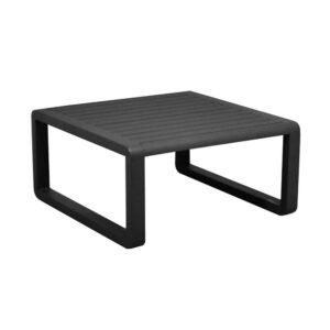 Table basse de jardin Tonio graphite - Aluminium - 80 x 80 cm - Plateau à latte
