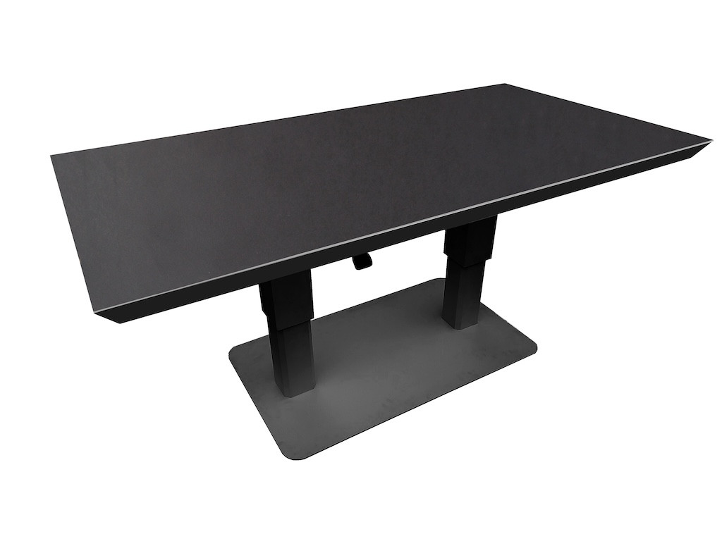 Table basse élévatrice COLOMBO 150 x 80 x 43/69 cm - Aluminium époxy graphite / Céramique KEDRA New Black
