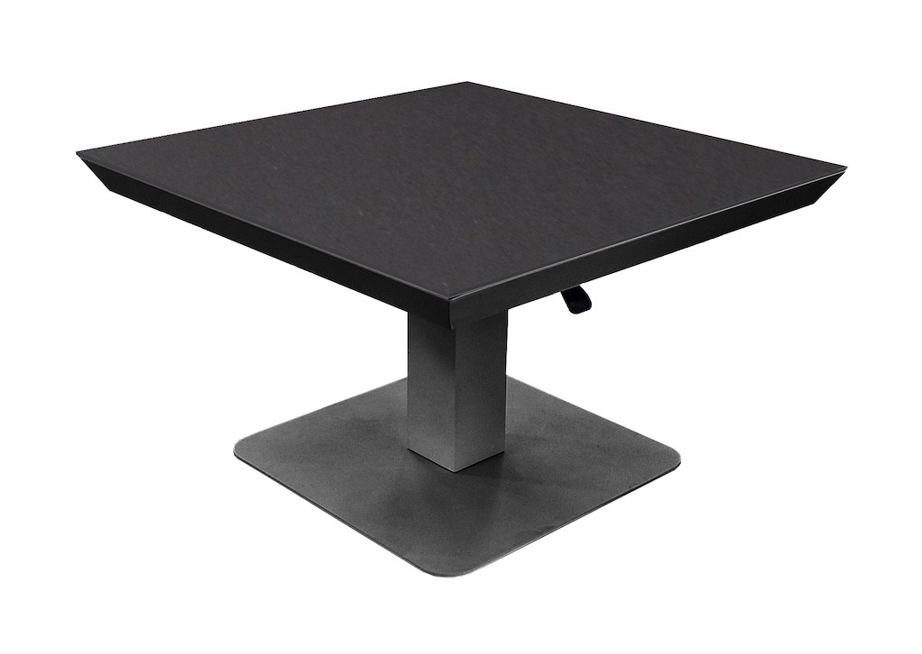 Table basse élévatrice COLOMBO 80 x 80 x 43/69 cm - Aluminium époxy graphite / Céramique KEDRA New Black Boreal