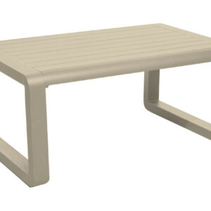 Table basse en aluminium à lattes - QUENZA II 90 x 60 - Coloris crème