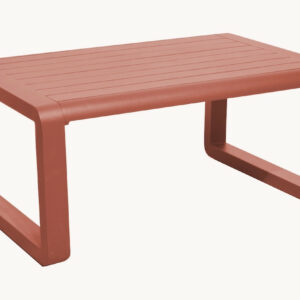 Table basse en aluminium à lattes - QUENZA II 90 x 60 - Coloris terra