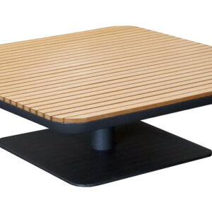 Table basse FREEDOM 90x90x28,5 cm - Graphite - Plateau composite look bois