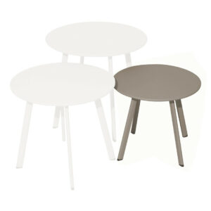 Table basse - MASSAÏ - Acier époxy - Ø40 cm - Crème