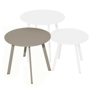 Table basse - MASSAÏ - Acier époxy - Ø45 cm - Crème