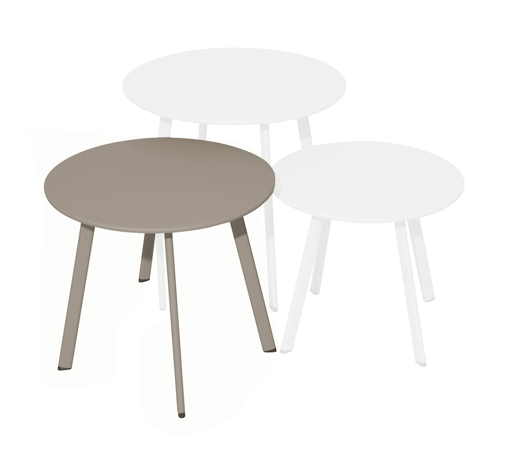 Table basse - MASSAÏ - Acier époxy - Ø45 cm - Crème
